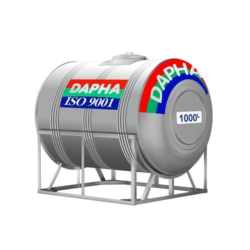 Bồn nước inox Dapha xuất khẩu ngang 500L